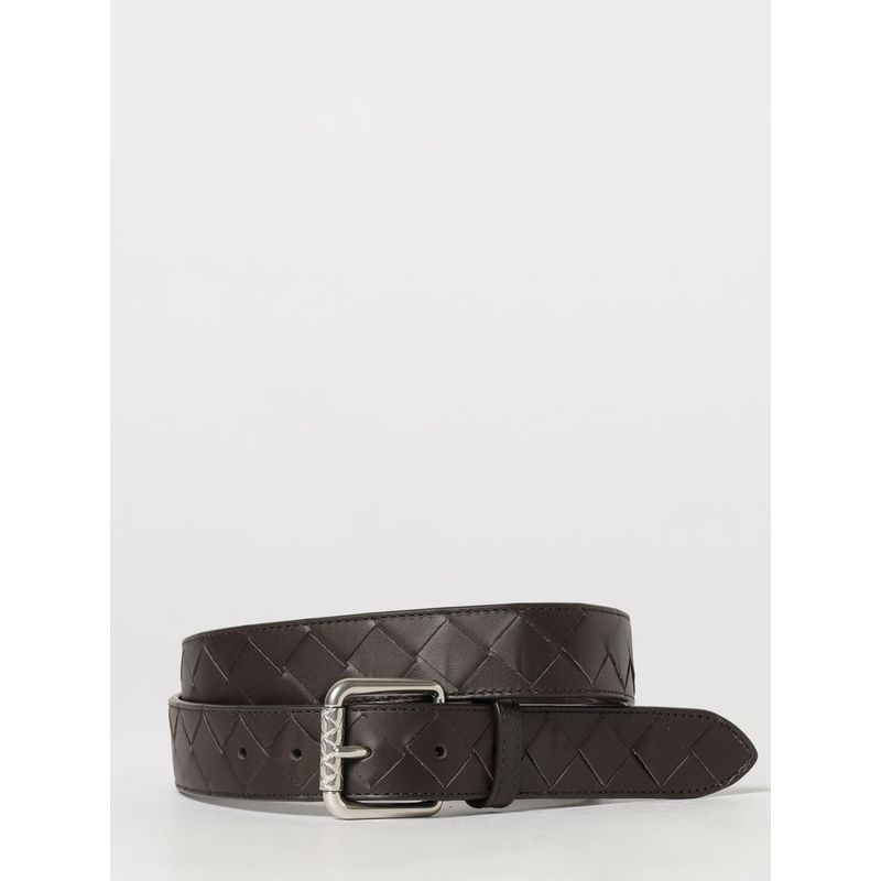 Bottega Veneta Men Intrecciato Woven Calfskin Leather Belt Bottega Veneta